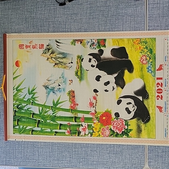 2021 Panda Calendar From Ming Garden New Orleans 2021. Reusable In 2027 Or 2038 - Picture 1 of 14
